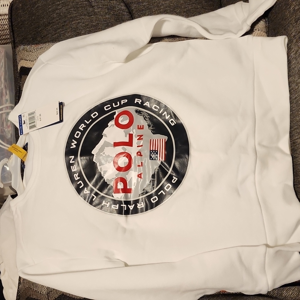 Ralph Lauren white pullover size 8 new never worn